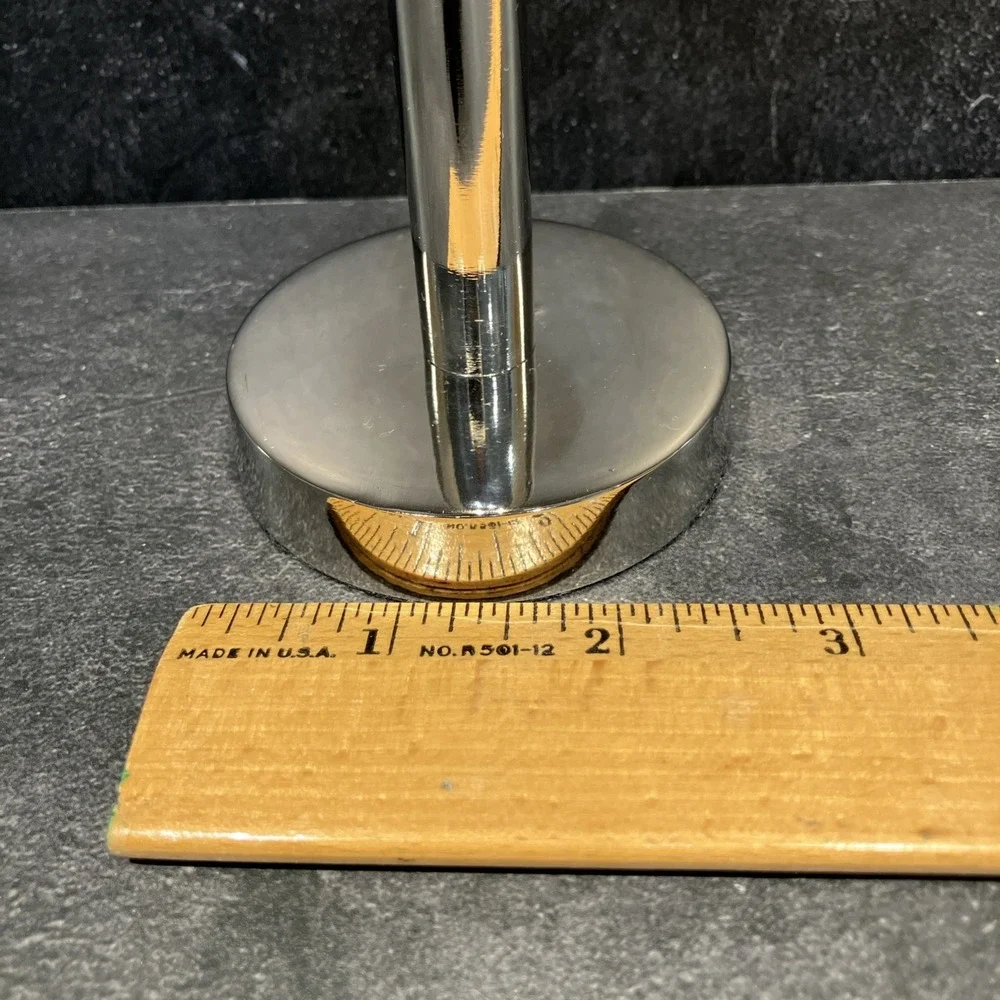 Chrome-Plated Metal Candlestick Holder Postmodern Space Age 8